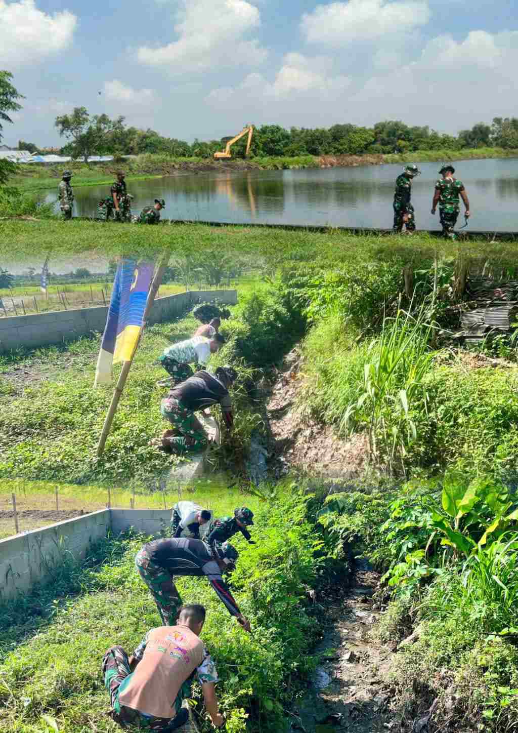 Satgas TMMD ke-128 Laksanakan Normalisasi Saluran Irigasi di Desa Slempit 