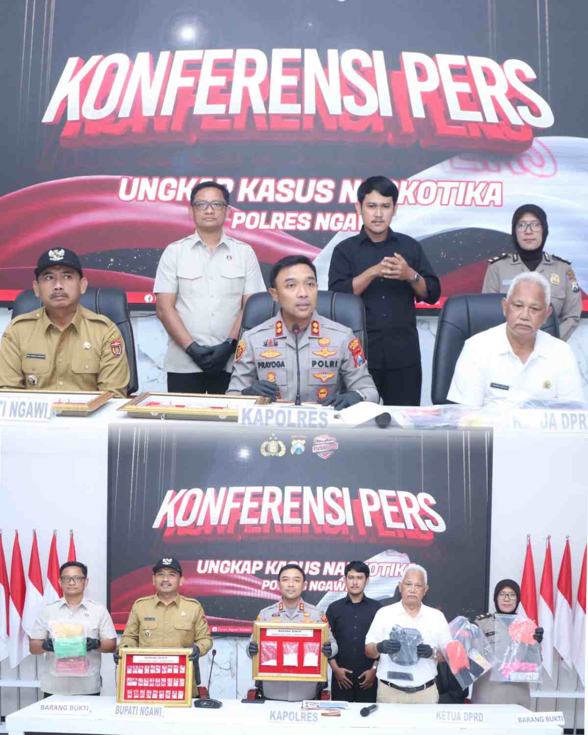 Polres Ngawi Amankan 2 Tersangka Pengedar Narkoba 223,842 gram Sabu Disita